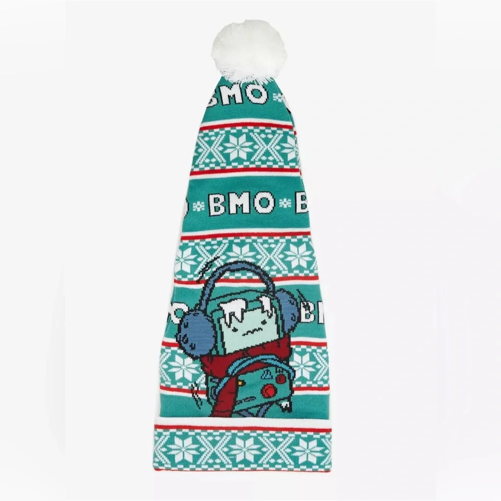 Adventure Time BMO Fair Isle Long Santa Hat Hot Topic Christmas‎